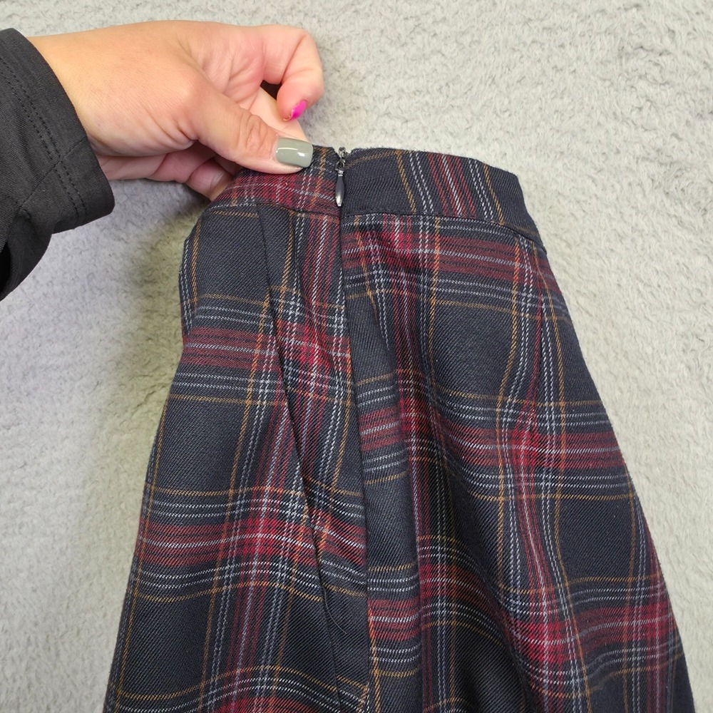 Plaid Mini‎ Skort Womens XS Blue Red Tartan Skirt Short Schoolgirl Academia Y2K - Picture 5 of 12